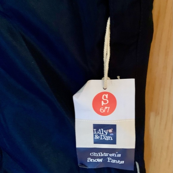 NWT Kids Lily and Dan Snow Bib Pants Size S (6/7) - Black - Picture 2 of 6